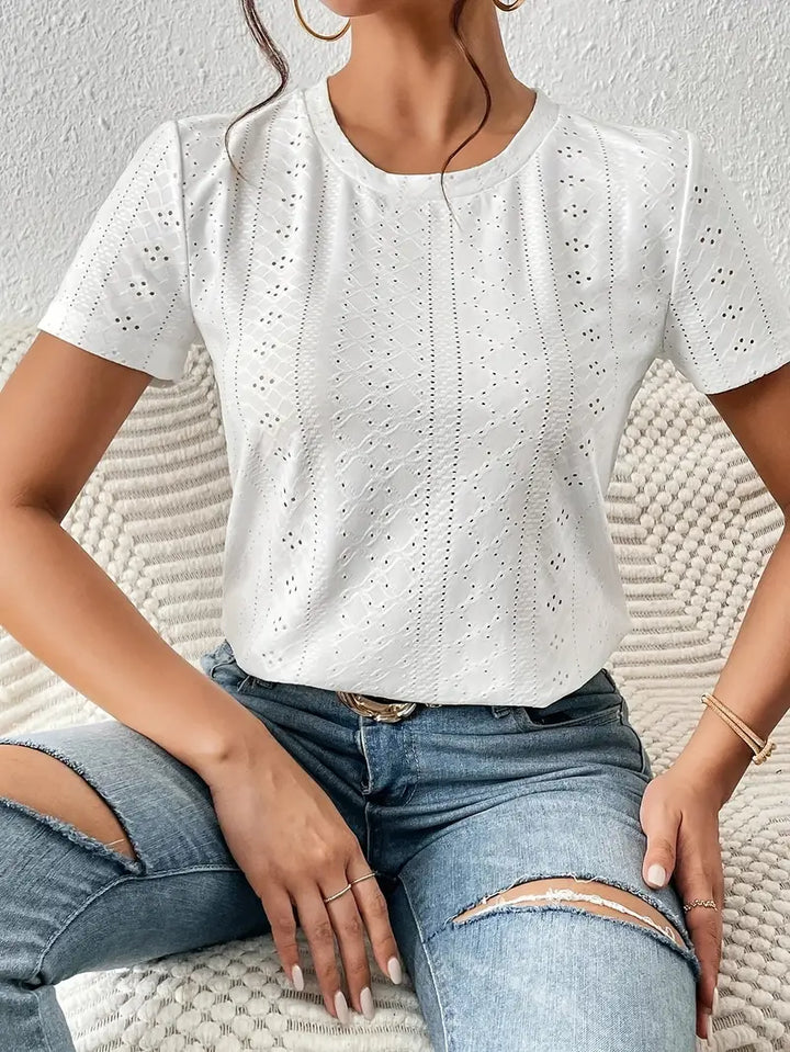 Drune | Lässiges T-Shirt mit Rundhalsausschnitt für Den Frühling