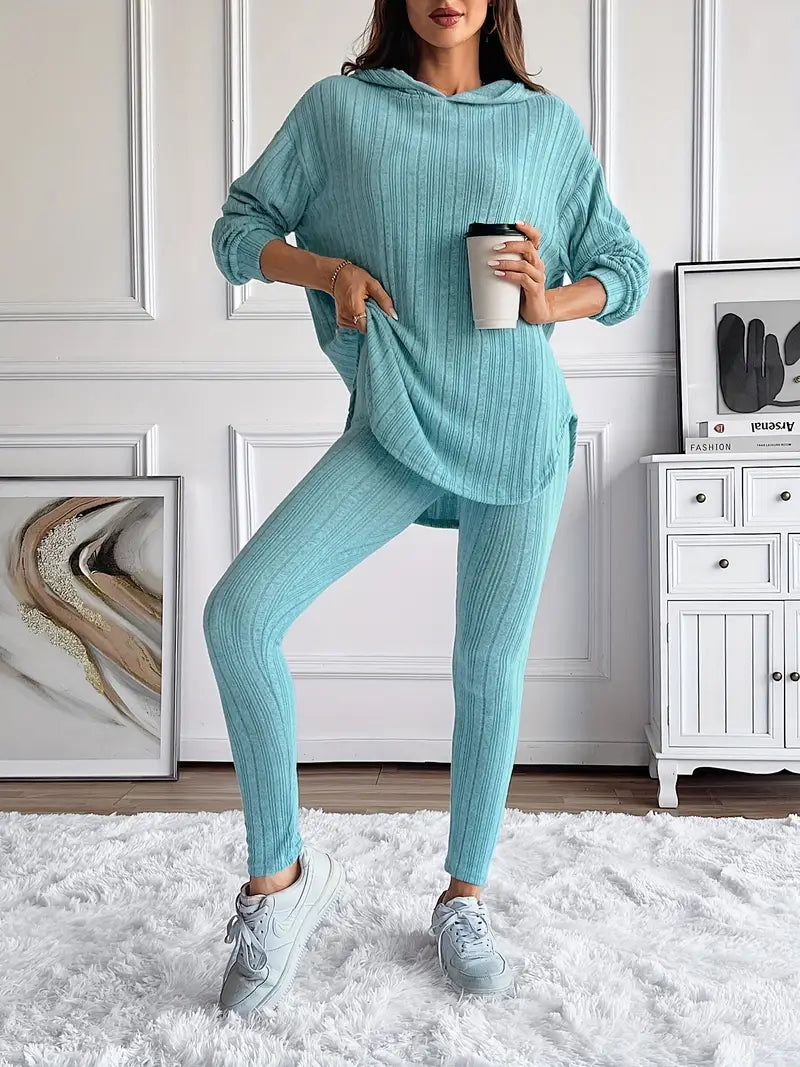 Drune | Geripptes Strick-Loungewear-Set
