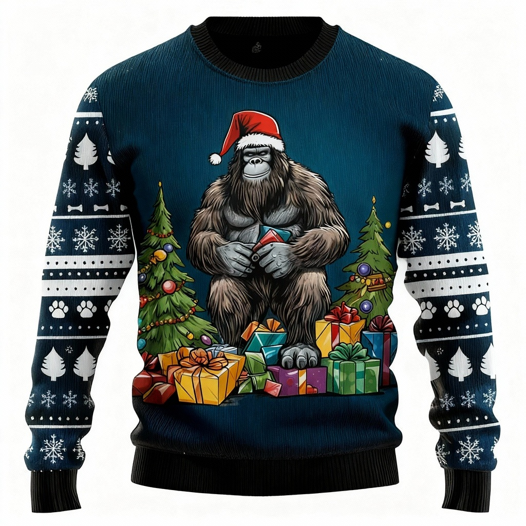 Drune | Tier- & Weihnachtsgeschenk Muster Druck - Vintage Weihnachtsikone Ugly Sweater