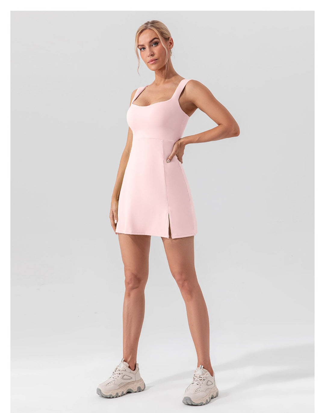 Drune | Hosenträger einfarbig Yoga Tennisrock leichtes Sportkleid