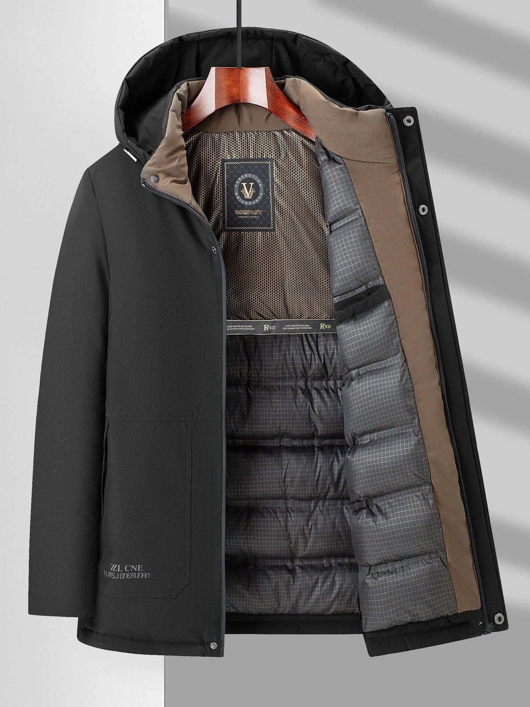 Drune | Kapuzen Lange Ärmel Reißverschluss Gepolsterte Winter Jacke Für Herren - Perfekt für Outdoor-Aktivitäten