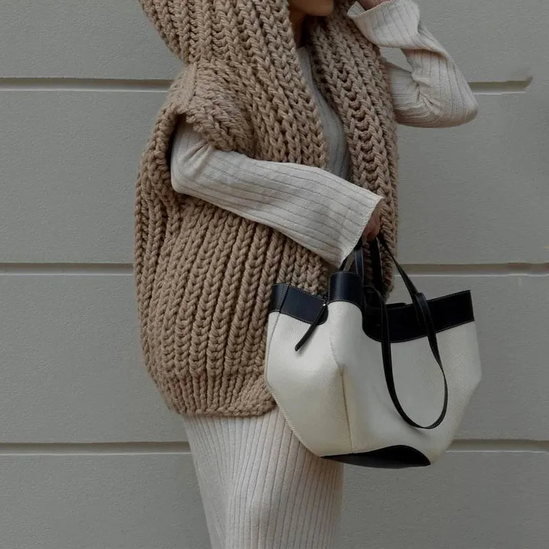 Drune | übergroßer Strickkapuzenpullover