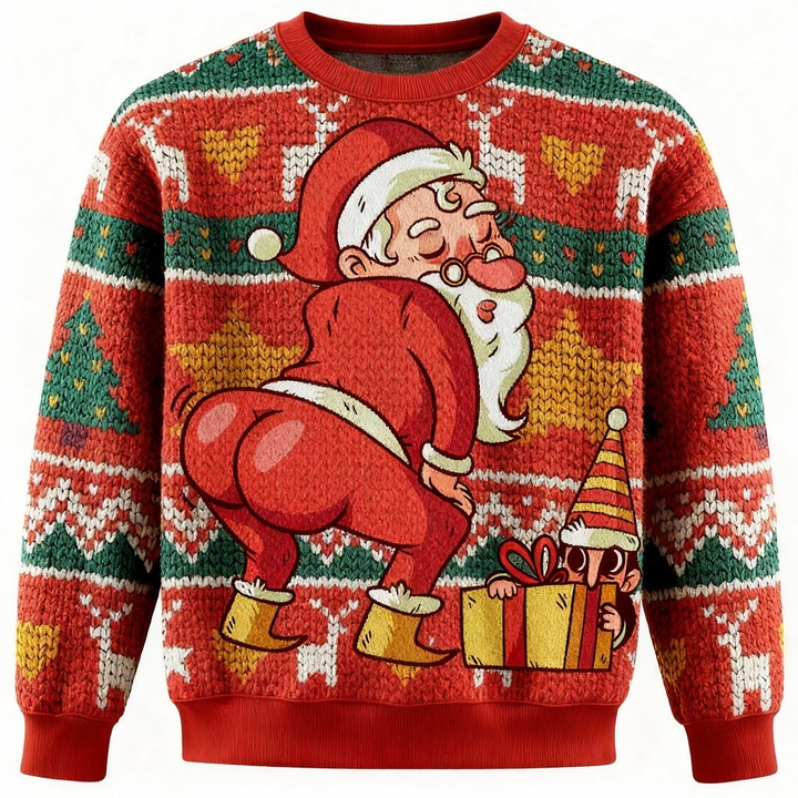 Drune | Weichster Unisex Bunter Weihnachtsmuster Pullover - Hässlicher Feiertags Party Jumper