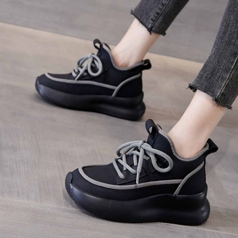 Drune | Damen Bequeme Plattform Kurze Stiefel