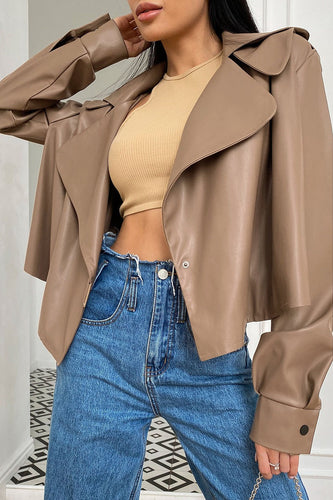 Drune | Kragen Leder Bikerjacke
