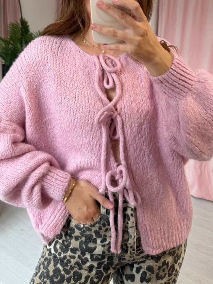 Drune | Strickcardigan mit Schleifen Weich und Warm Trendy Look