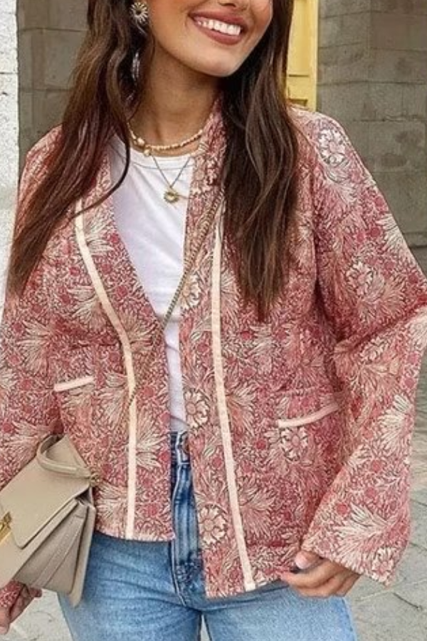 Drune | Fashion Vielseitiger Bedruckter Cardigan Langarm Baumwolljacke