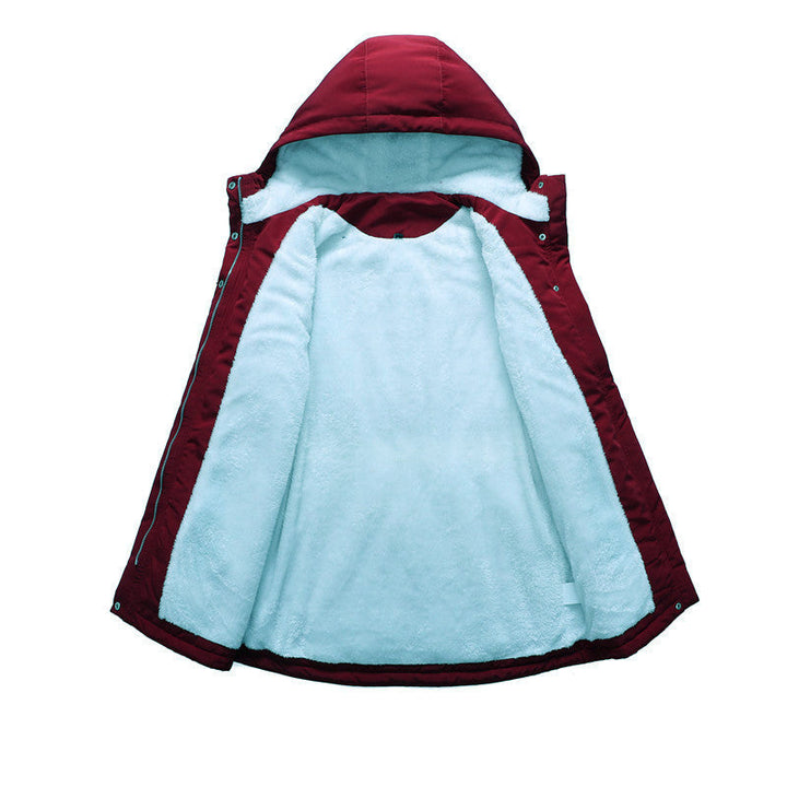 Drune | Mit Fleece gefütterte Damenjacke mit Kapuze und Kordelzug