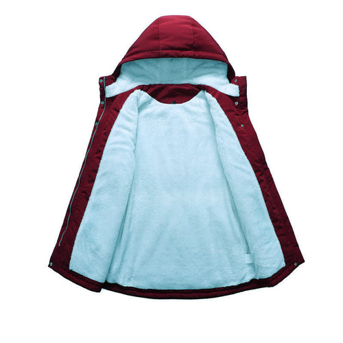 Drune | Mit Fleece gefütterte Damenjacke mit Kapuze und Kordelzug
