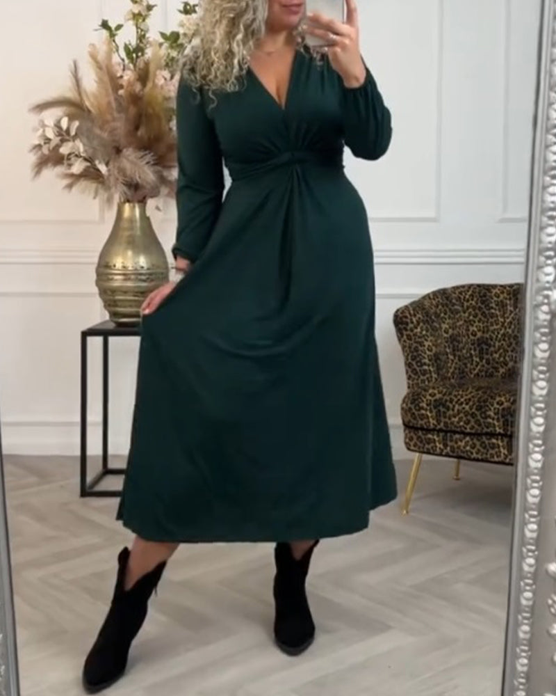 Drune | Einfarbiges Kleid mit Langen Ärmeln