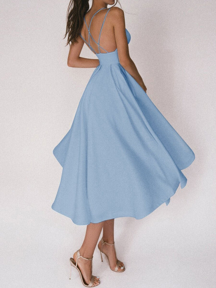 Drune | Elegantes Midi Kleid Mit Trägern Für Damen