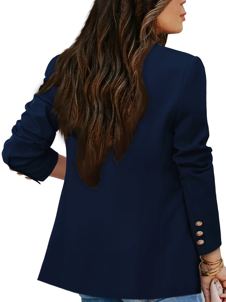Drune | Lange Elegante Damenblazer Mit Doppelter Knopfleiste