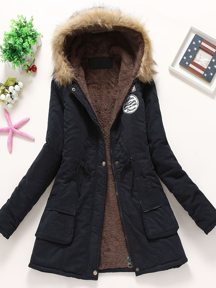 Drune | Lange Puffer Winterjacke mit Kapuze für Frauen - Perfekt für kalte Tage