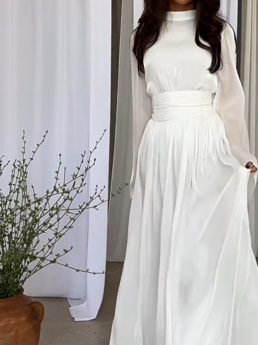 Drune | Stylisches Maxikleid mit Bindegürtel