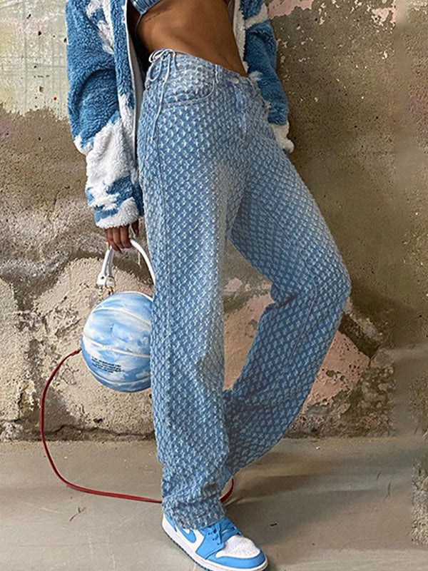 Drune | Weinlese High Rise Boyfriend Jeans Mit Durchgehendem Fransen Design