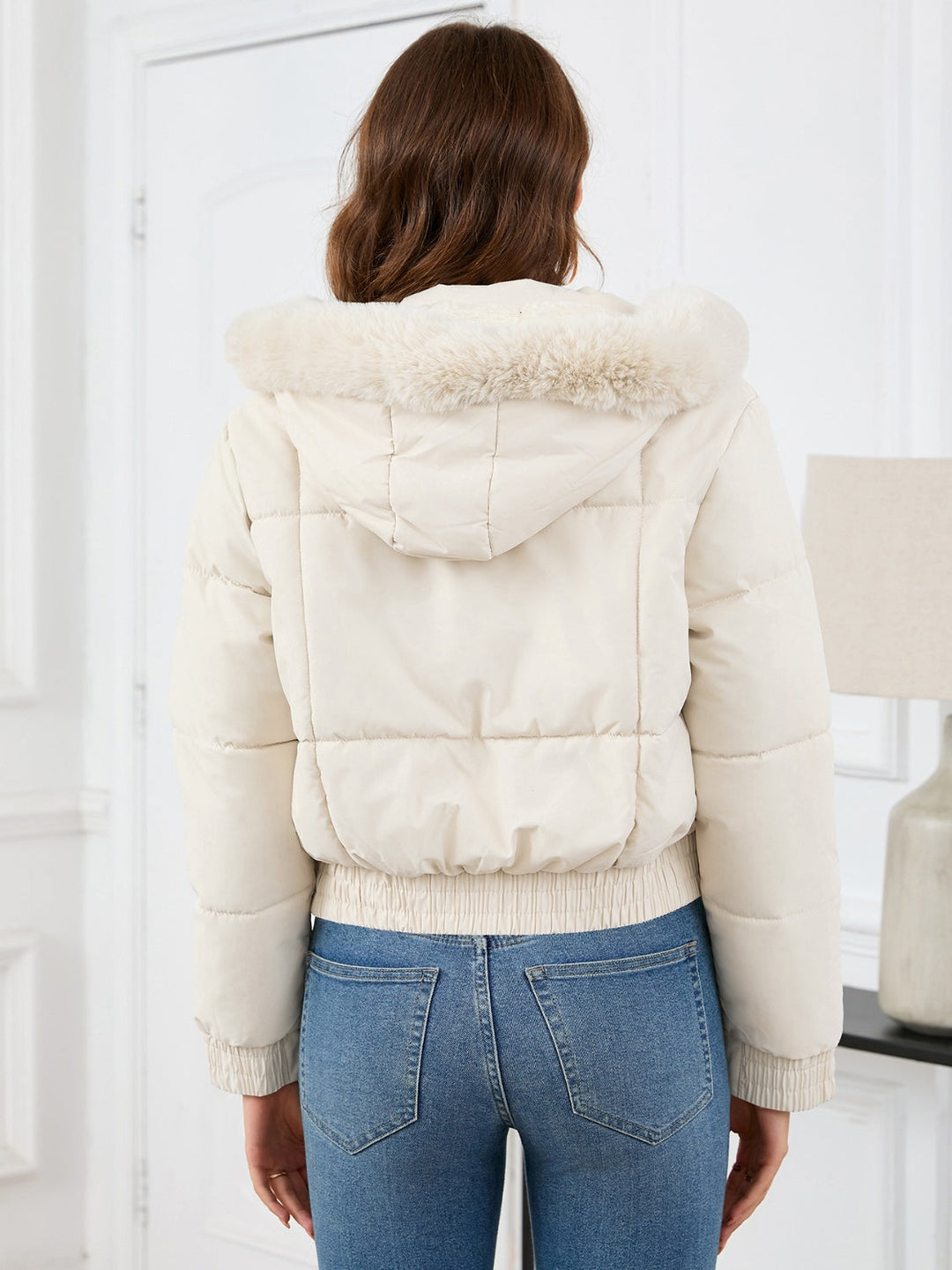 Drune | wattierte Winterjacke mit Fellkapuze und Taschen