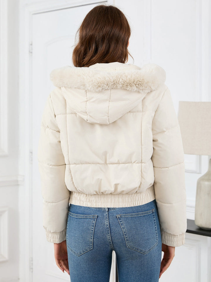 Drune | Wattierte Winterjacke mit Pelzkapuze und Taschen