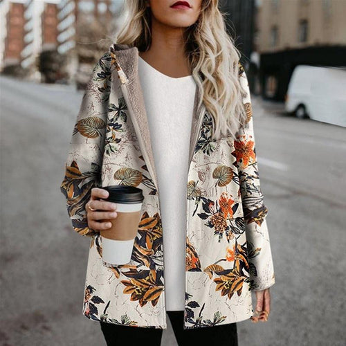Drune | Warme Damenjacke Mit Blumigem Design