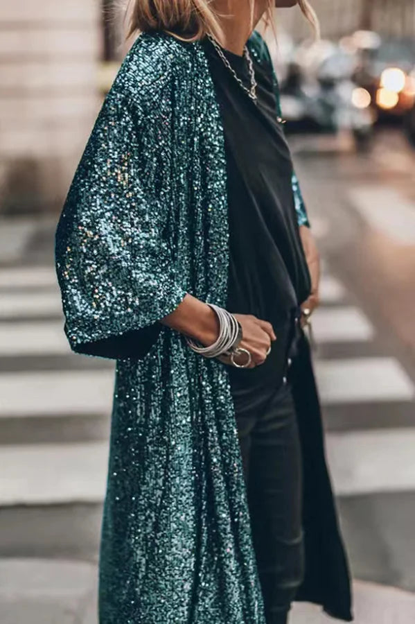 Drune | Stilvoller Glitter Cardigan