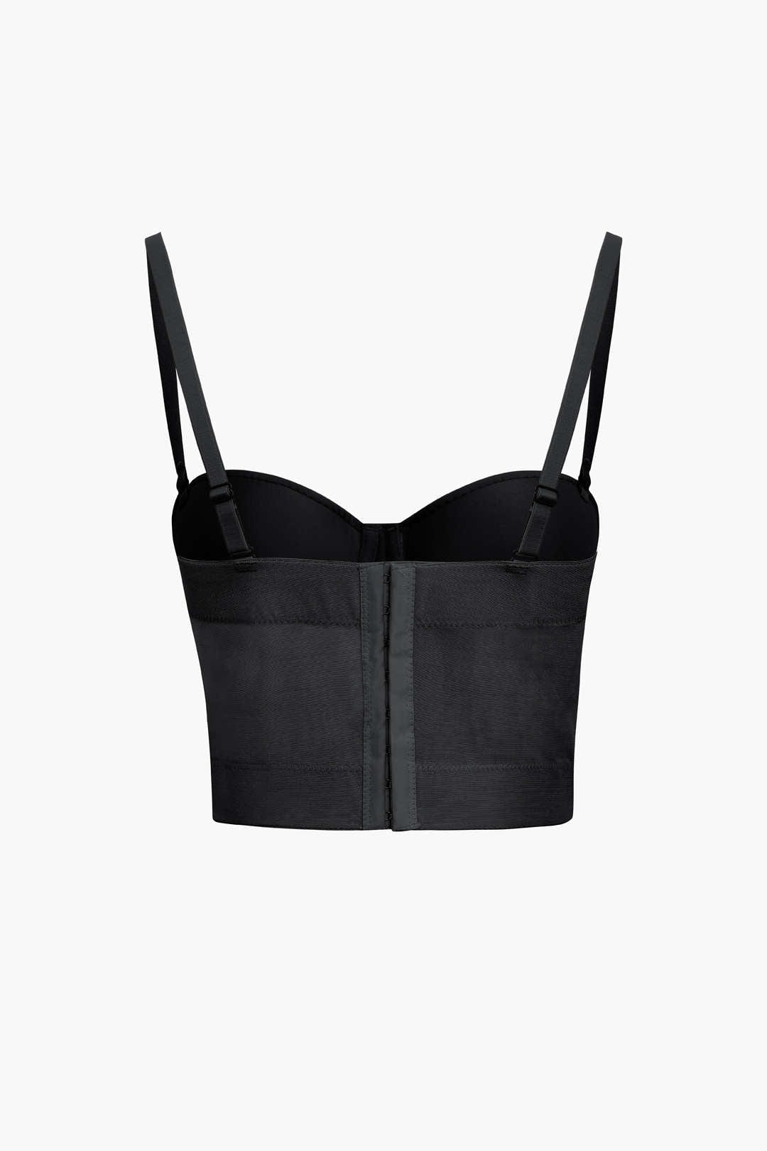 Drune | Figurbetontes Bustier Top Mit Bügel Cups Und Transparenter Mesh Struktur