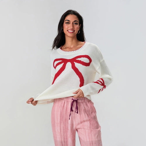 Drune | Festlicher Strickpullover mit Schleifen-Design