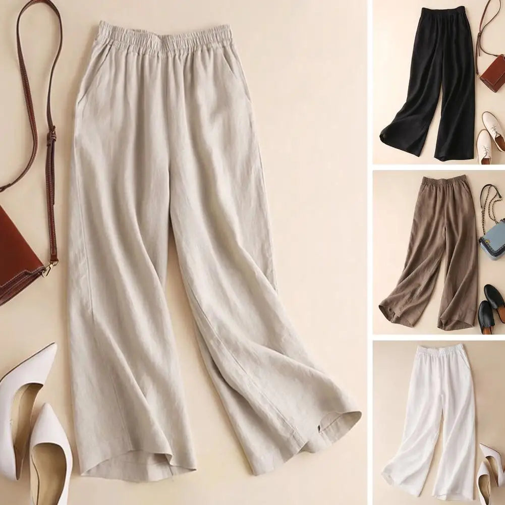 Drune | Breite Leinen Baumwollhose