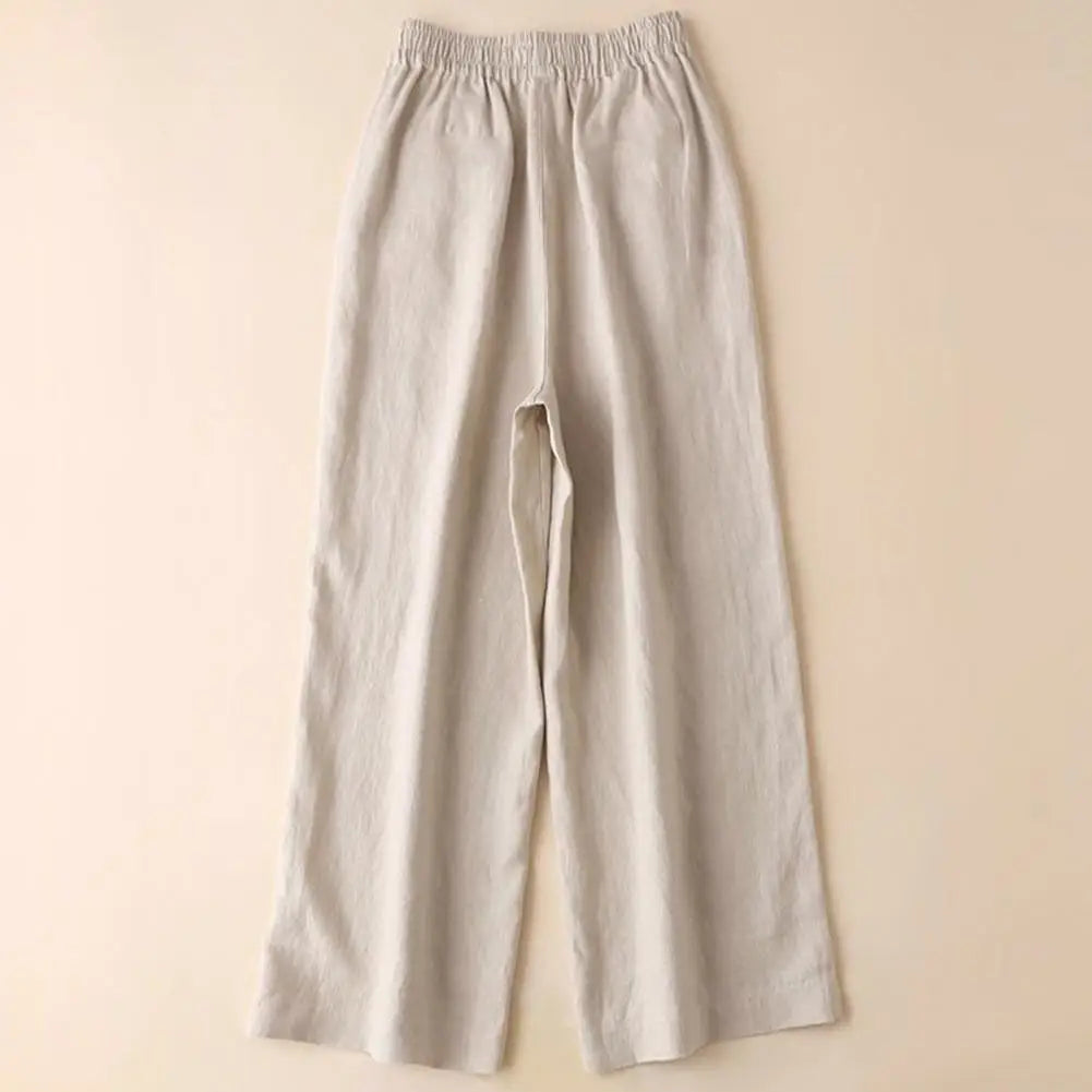 Drune | Breite Leinen Baumwollhose