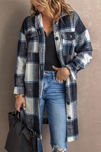 Drune | Strick Lange Lässige Tweed Karo Jacke