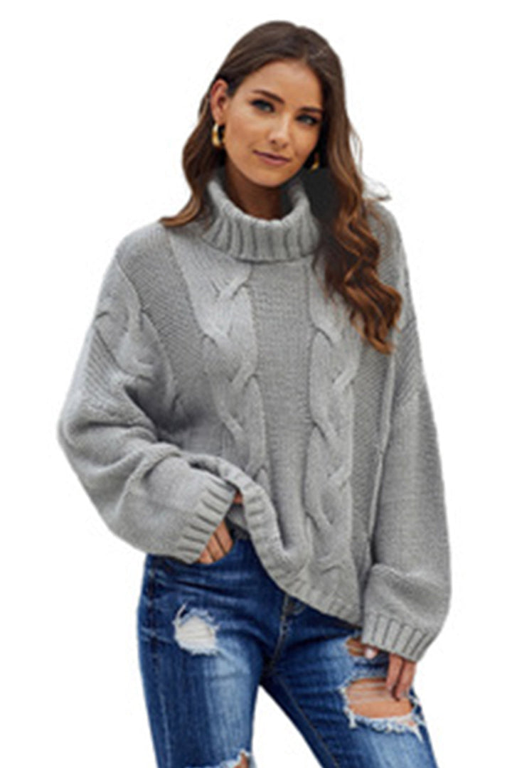 Drune Gedrehter Strick Langarmpullover