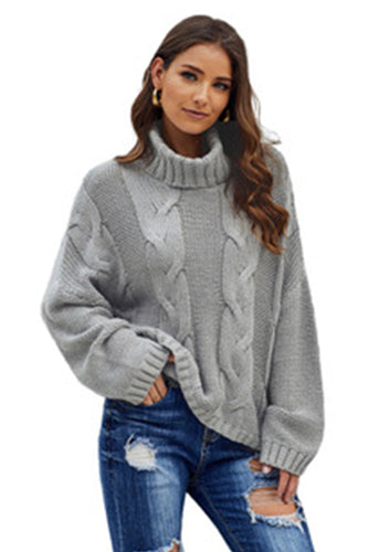 Drune Gedrehter Strick Langarmpullover
