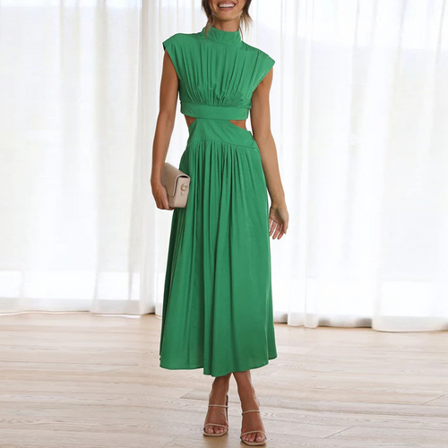 Drune - Midi-Kleid mit Cut-Outs und Plissee