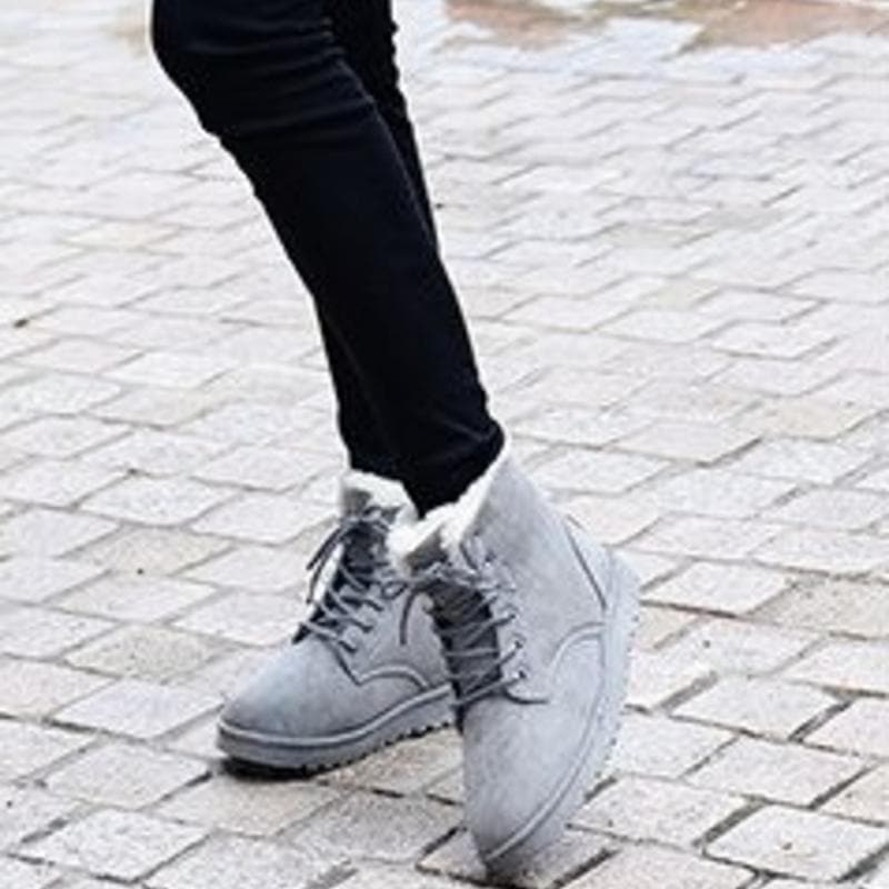 Drune | Stiefeletten Wildlederlook Warm Gefüttert Schnürung Gummisohle