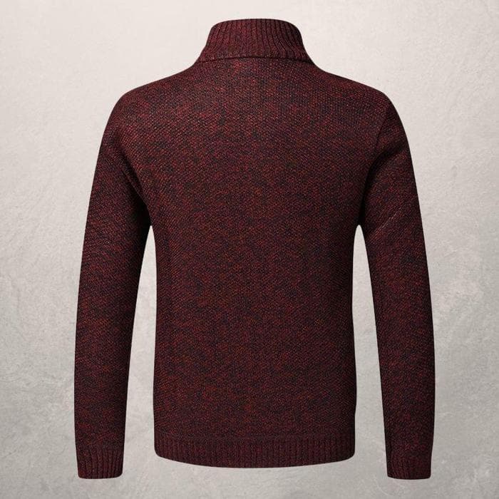 Drune | Strickjacke Reißverschluss Hoher Kragen Gefüttert Gerippte Bündchen Und Saum