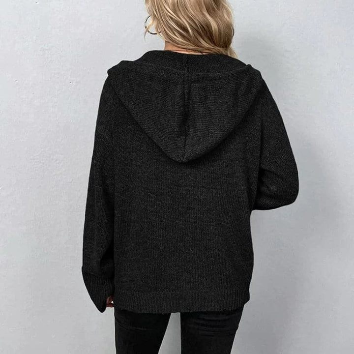 Drune | Weicher Strick Kapuzenpullover Strickjacke