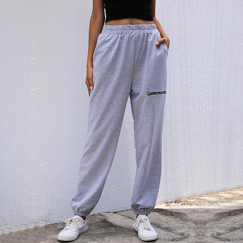 Damen sportliche Freizeithose mit elastischem Taillenzug und praktischen Taschen Drune