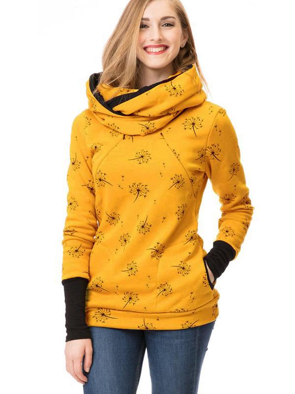 Drune Schwangerschafts-Chaps, Krankenschwester-Sweatshirts, Blumendruck, Taschen, Reißverschluss, Stillkleidung