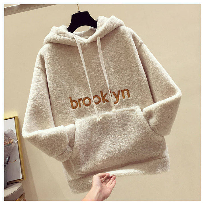 Damen Kuscheliger Fleece Hoodie mit Kängurutasche Drune