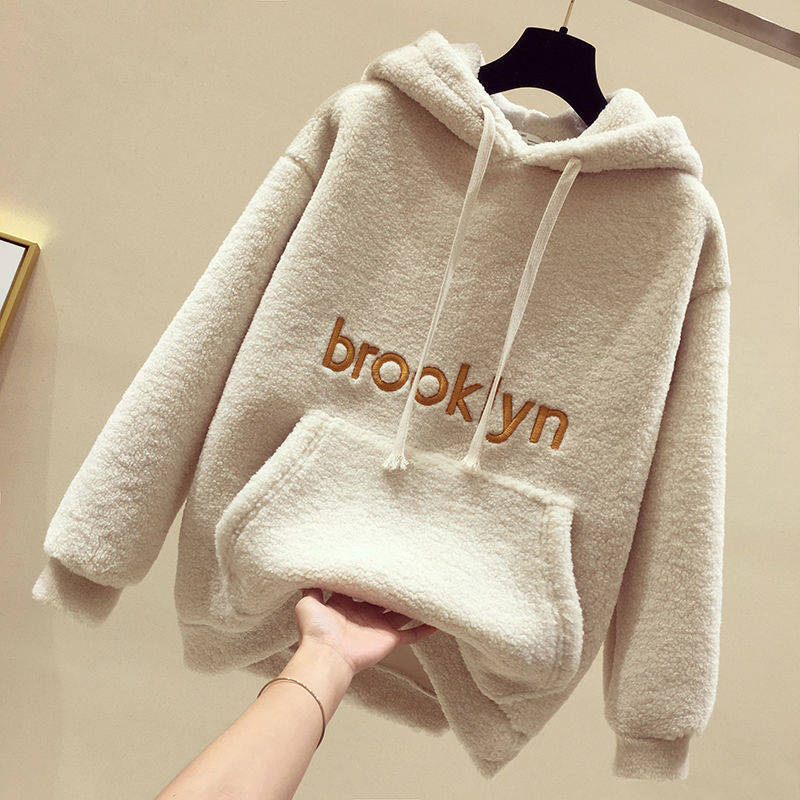 Damen Kuscheliger Fleece Hoodie mit Kängurutasche Drune