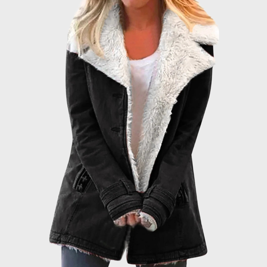 Drune | Faux-Lammfell-gefütterter Parka-Mantel