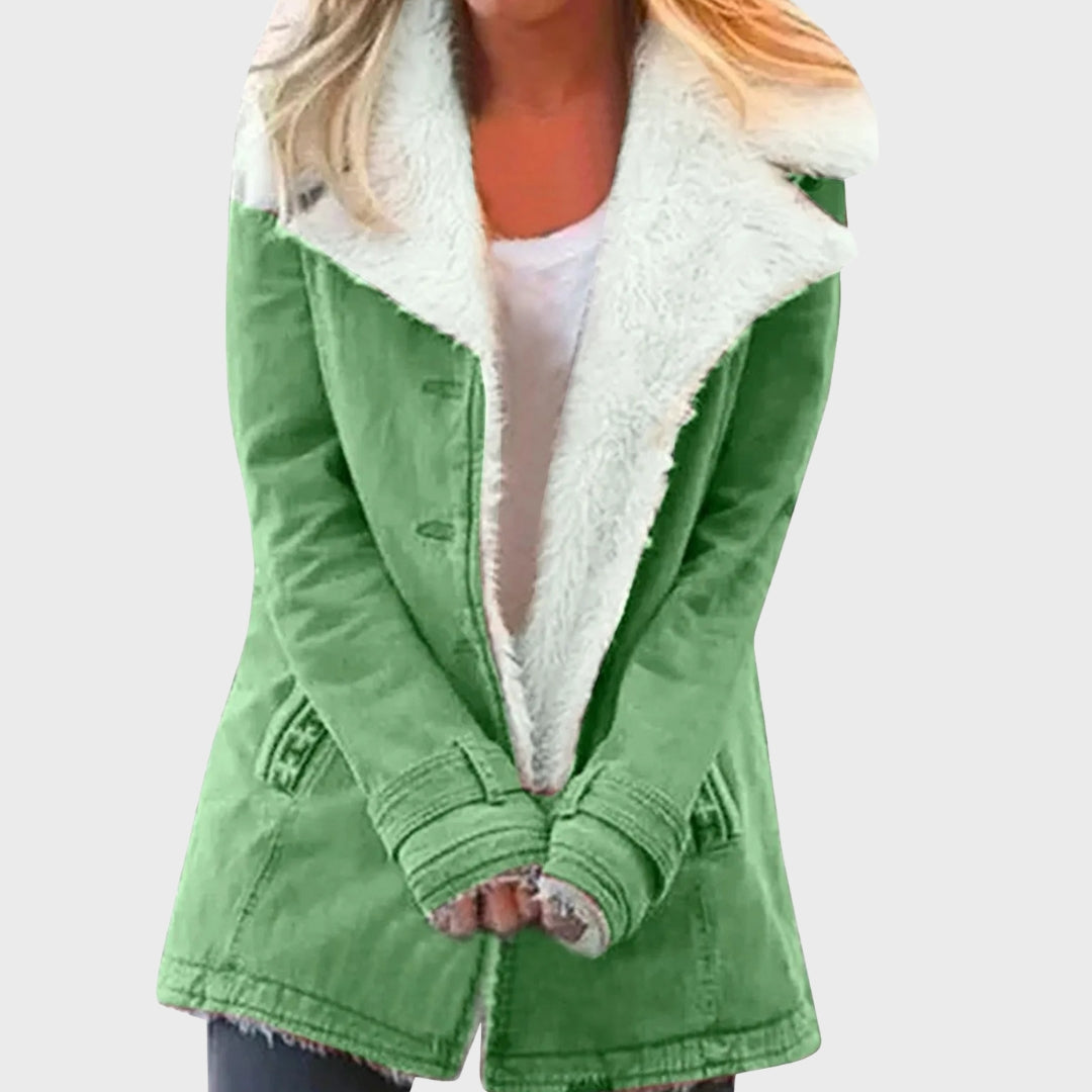 Drune | Faux-Lammfell-gefütterter Parka-Mantel