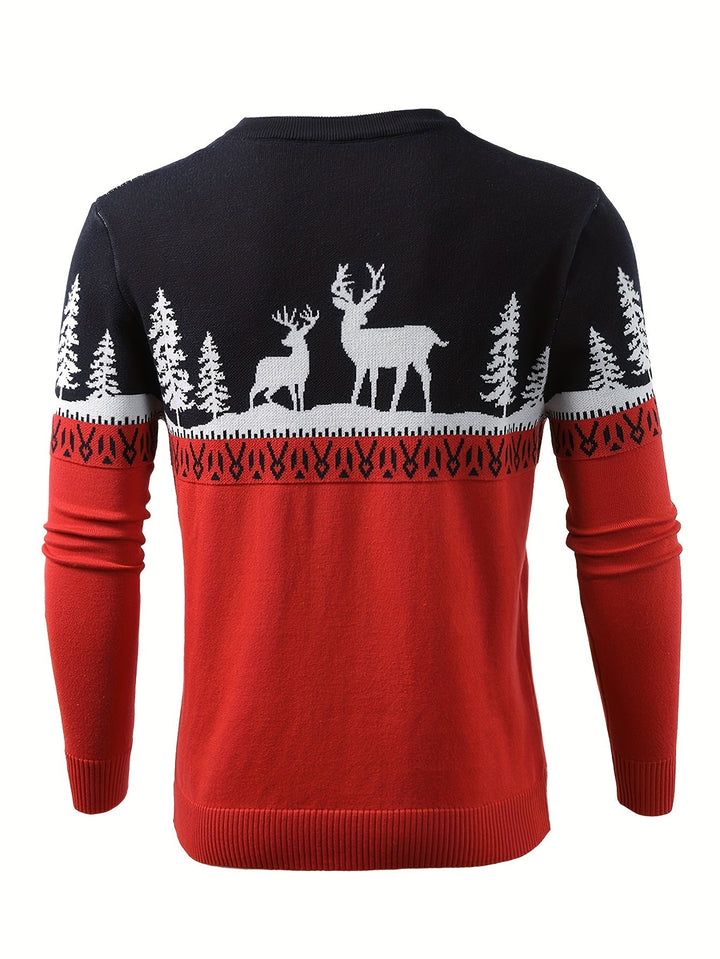 Drune | Weihnachtsstrickjacke mit Rentiermotiv Baumwolle Festlich