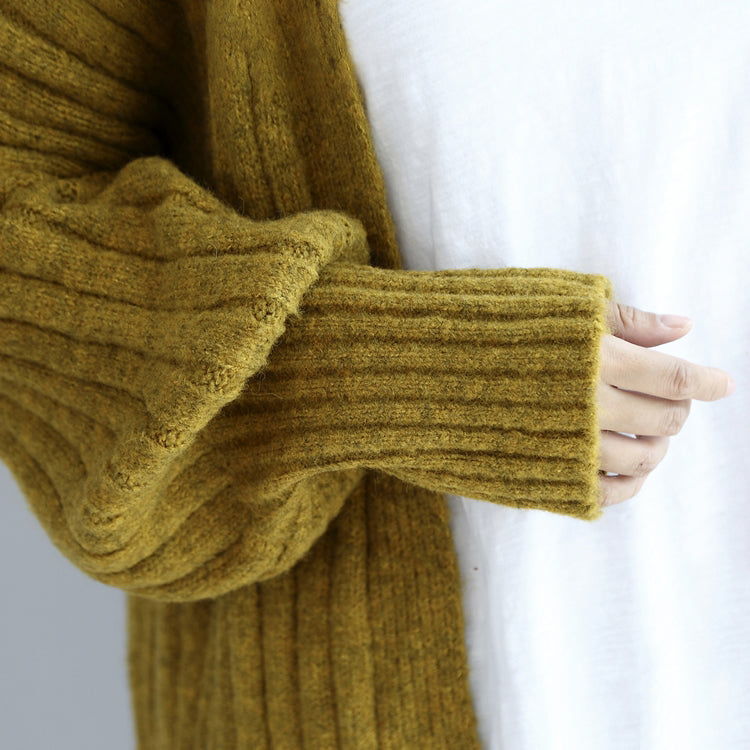 Drune | dicke warme Sweater-Cardigans in Übergrößen mit V-Ausschnitt, langärmlige Strick kurze Mäntel