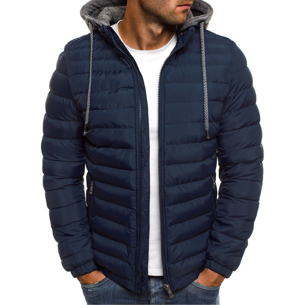 Herren nan gesteppte Kapuzenjacke mit wattierter Thermoisolierung und weichem Fleecefutter Drune