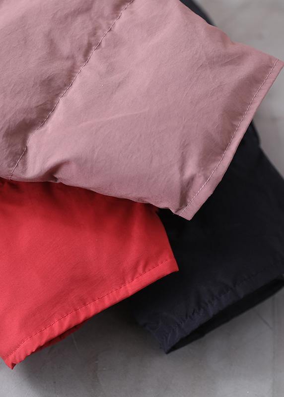 Drune | pink Daunenmantel Winter Übergröße Schneejacken mit Kapuze Taschen Damen Übermantel