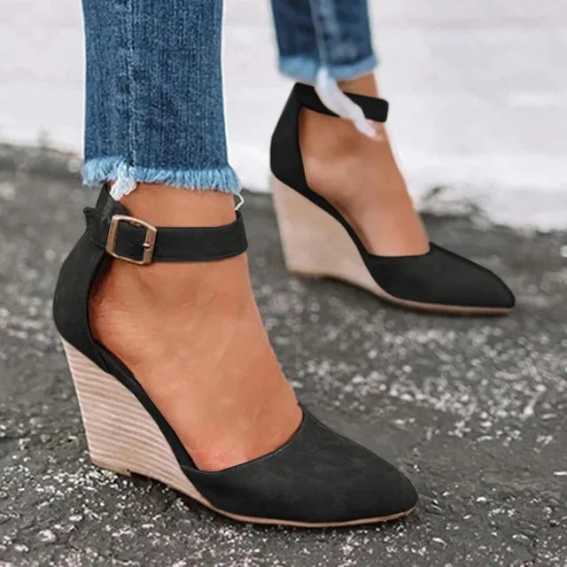Marineblaue DamenWedges Drune
