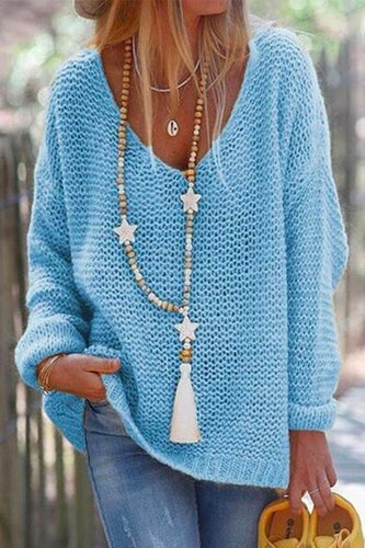 Drune | Rosiedress V-Ausschnitt Drop-Shoulder Solid Strickpullover