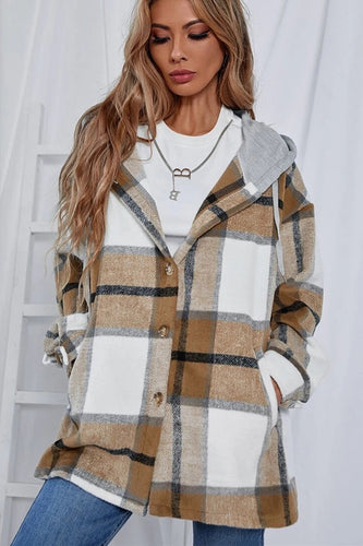 Drune | Length Tweed Karo Kapuzenjacke