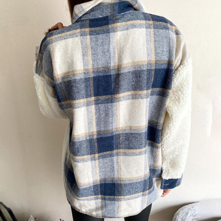 Drune | Druck Plüsch Patchwork Kontrastjacke