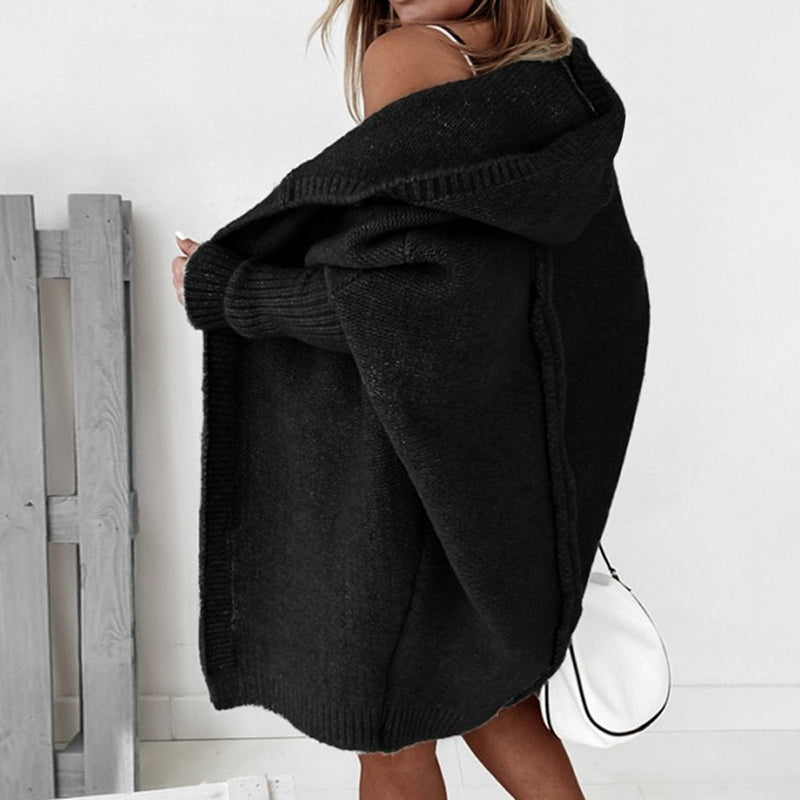 Drune | Langarm Offene Strickjacke mit Kapuze