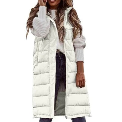 Drune | Kapuze Lange Weste Lässig Mode Einreihig Jacke